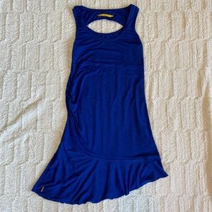 Lole Bright Blue Summer Dress. Medium. Ruched Side.